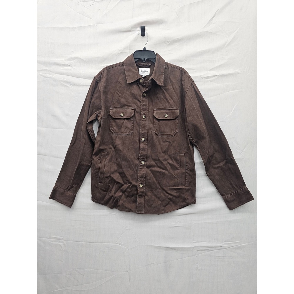 Goodfellow & Co Mens Vintage Utility‎ Shirt Brown Cotton Shacket Small 043167278